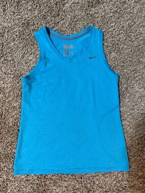 Nike Turquoise Blue Dri-FIT Athletic Tank Top